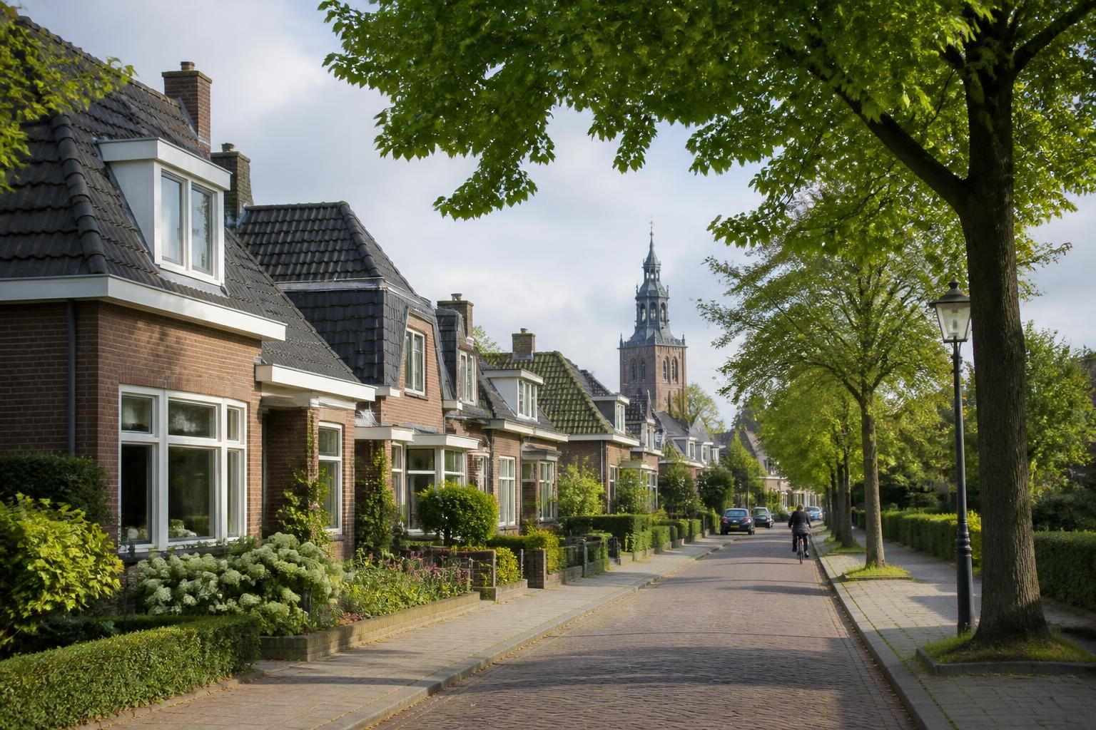 Well-kept neighborhood scene with houses and trees in Doetinchem.