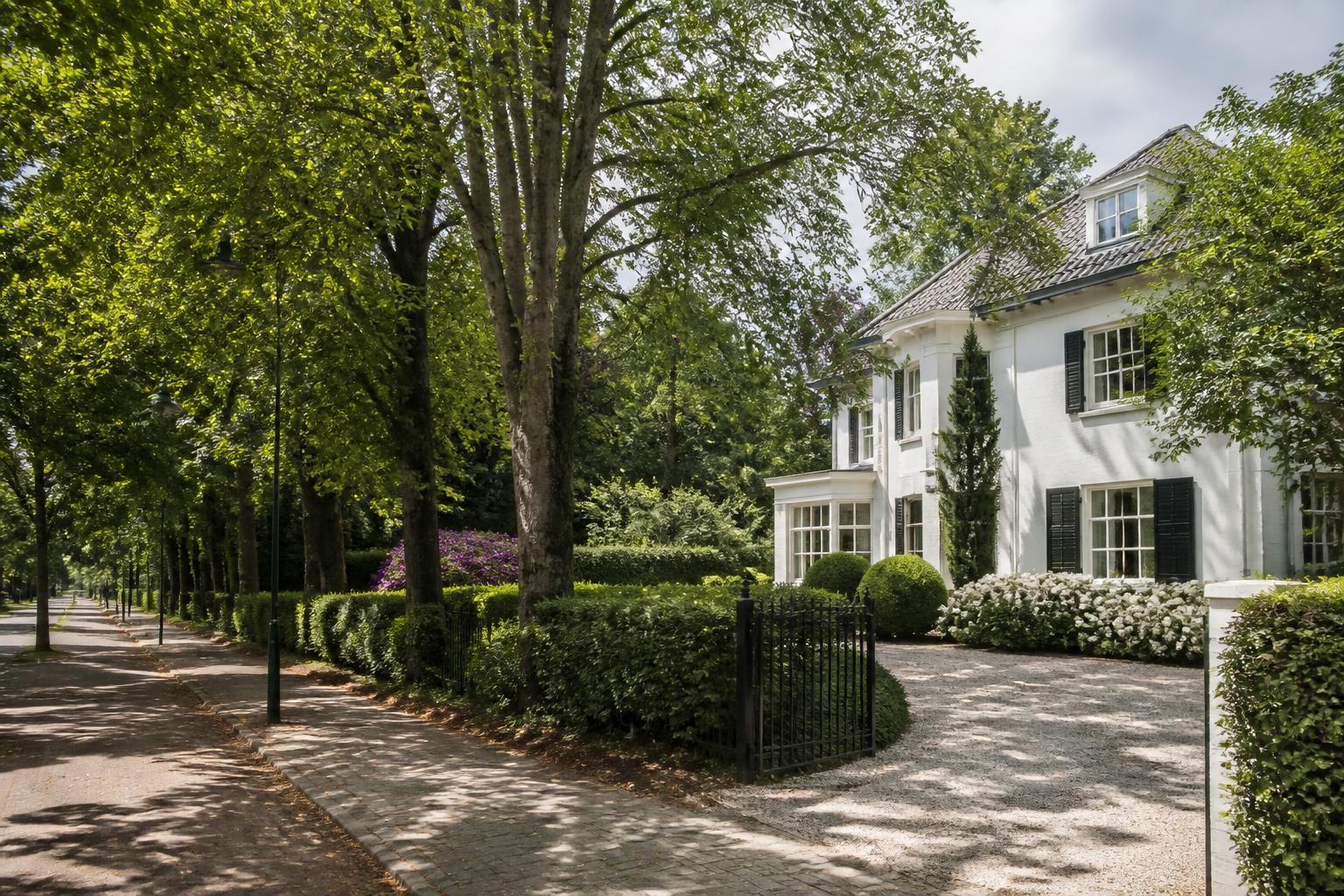 Leafy neighborhood with elegant homes in Driebergen.