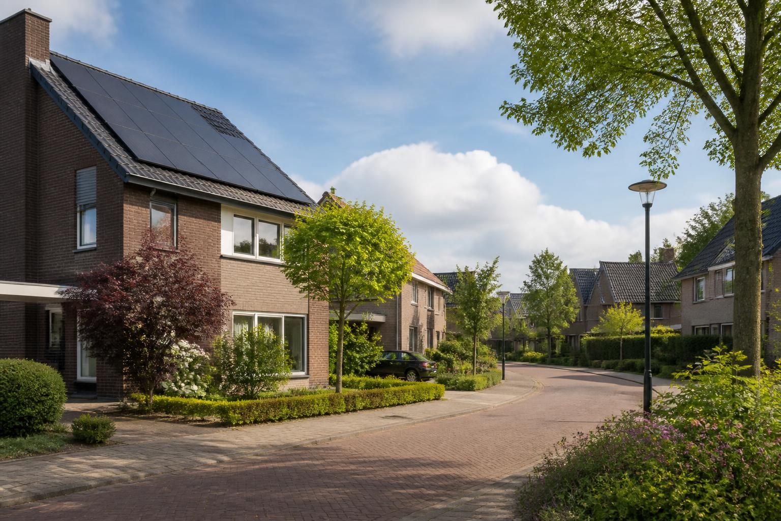 Suburban homes and tidy gardens in Duiven.