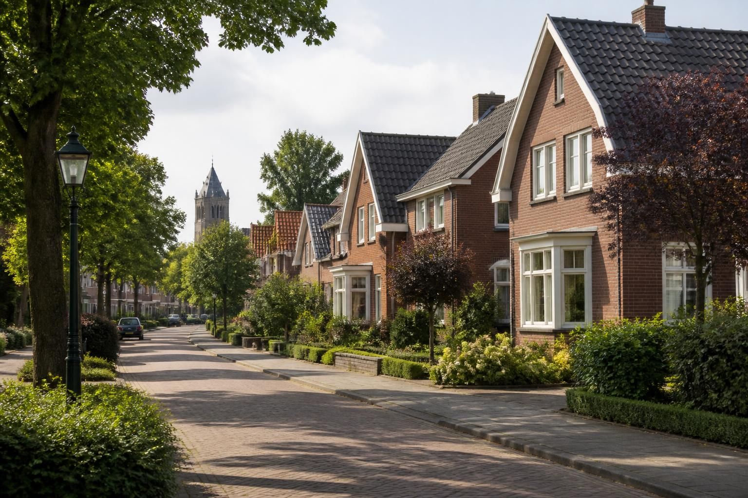 Neat houses and tree-lined streets in Enschede.